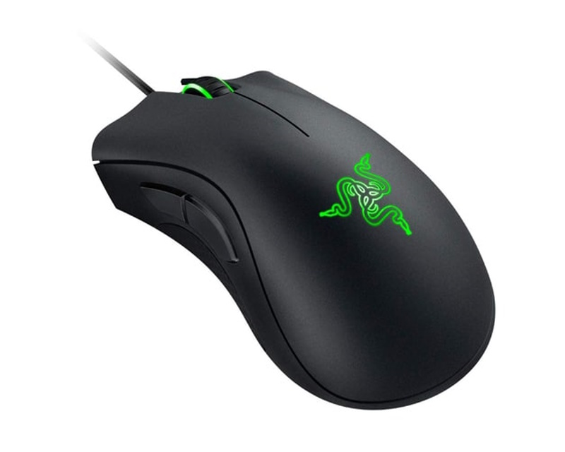 RAZER DeathAdder Essential Gaming Mouse with 6400 DPI optical sensor, 220 ips, Green Lighting