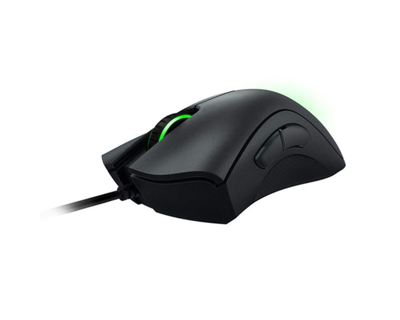 RAZER DeathAdder Essential Gaming Mouse with 6400 DPI optical sensor, 220 ips, Green Lighting