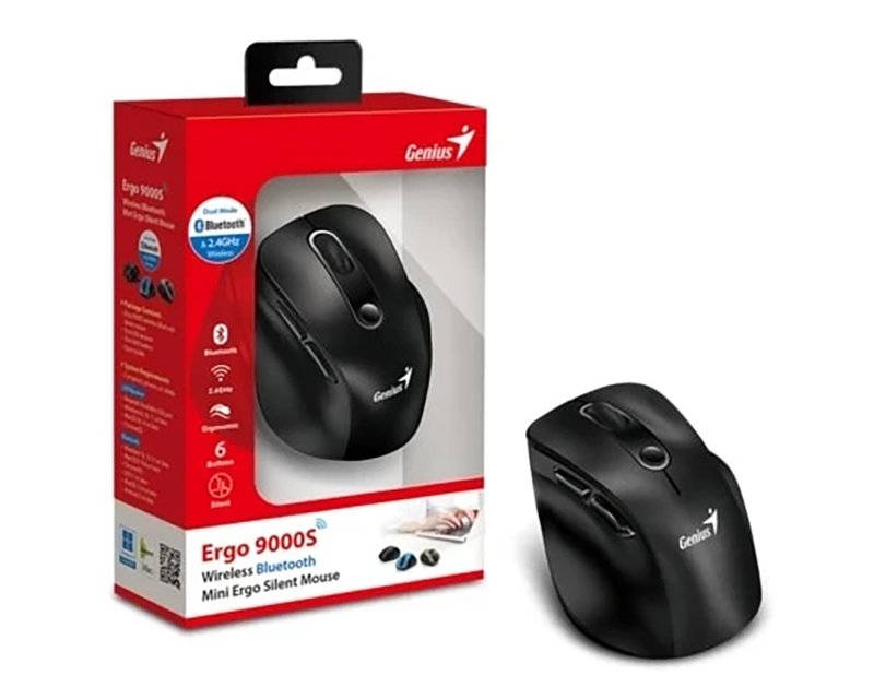 Ergo Black Bežični crni miš