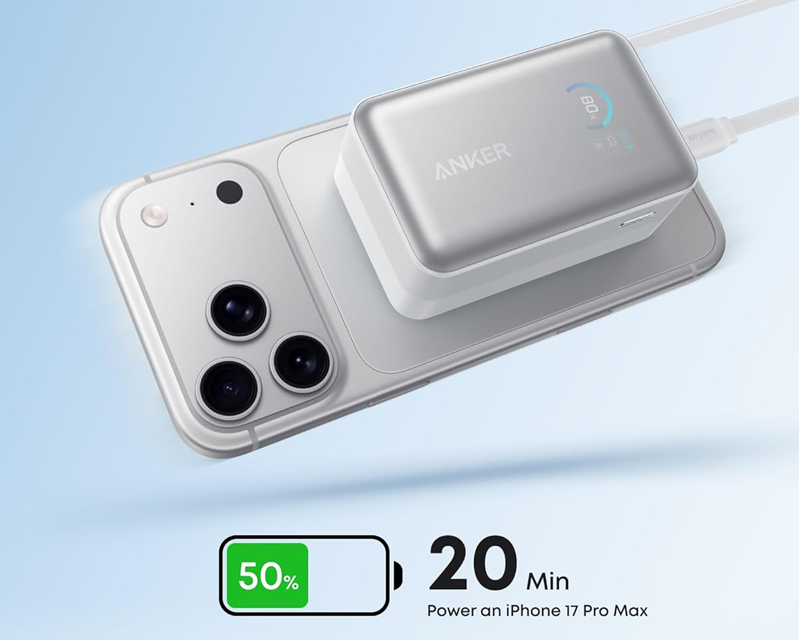 Nano 10000mAh, 45W, sa ugrađenim USB-C kablom na izvlačenje, Power Bank beli