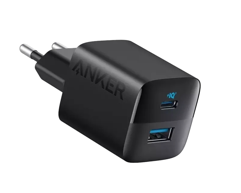 USB-C zidni punjač USB-A crni