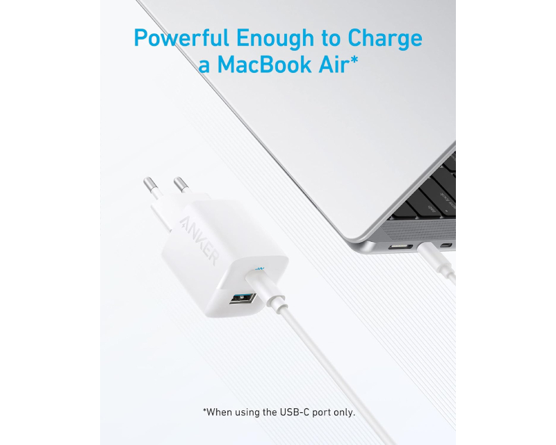 323 33W USB-C zidni punjač 2-porta (USB-A i USB-C), beli