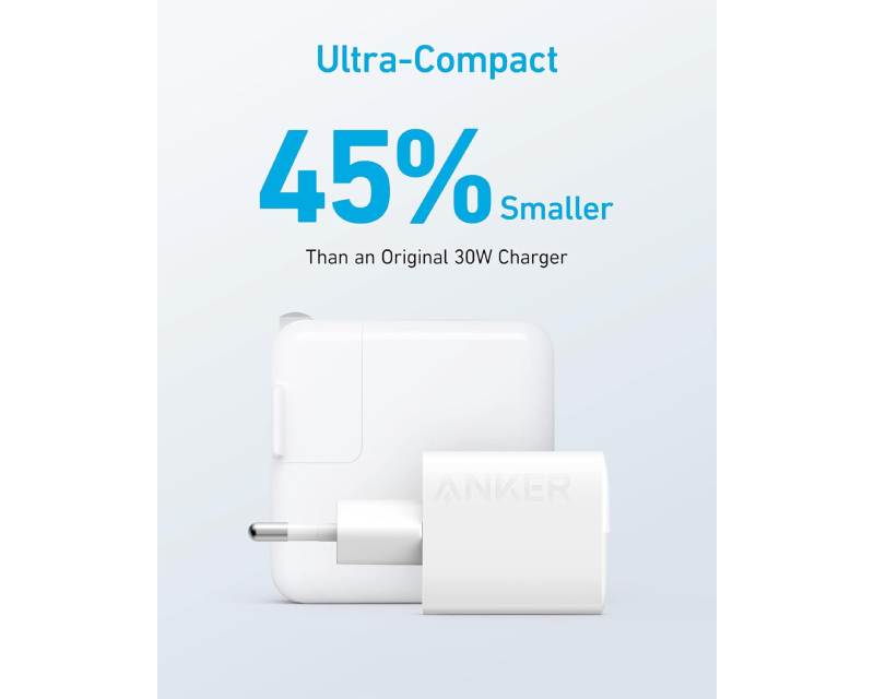 323 33W USB-C zidni punjač 2-porta (USB-A i USB-C), beli