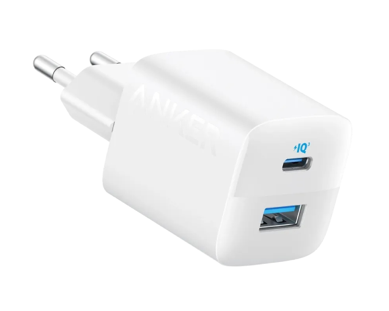 USB-C zidni punjač USB-A beli