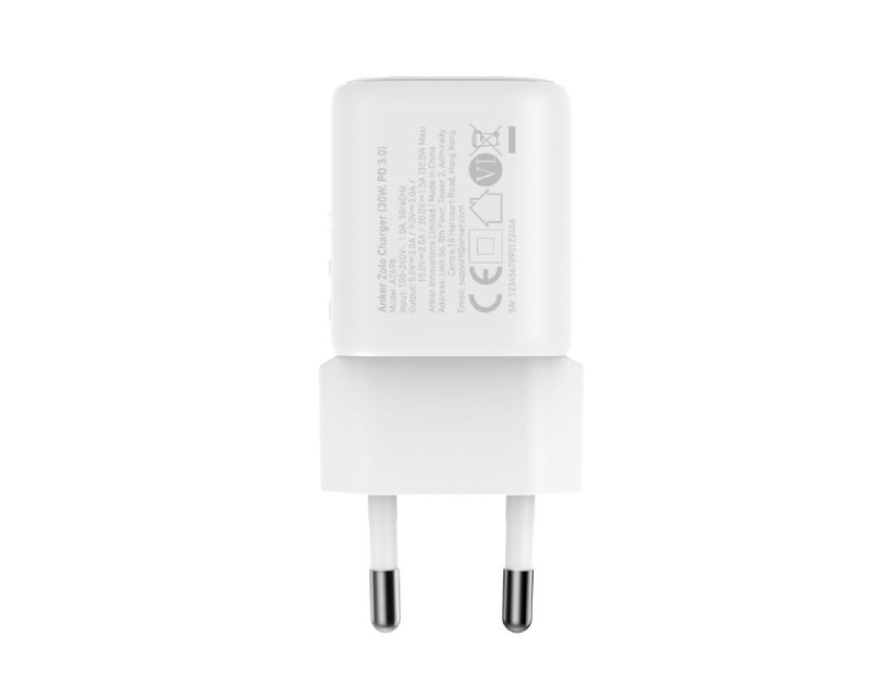 Zolo 30W USB-C zidni punjač USB-C beli