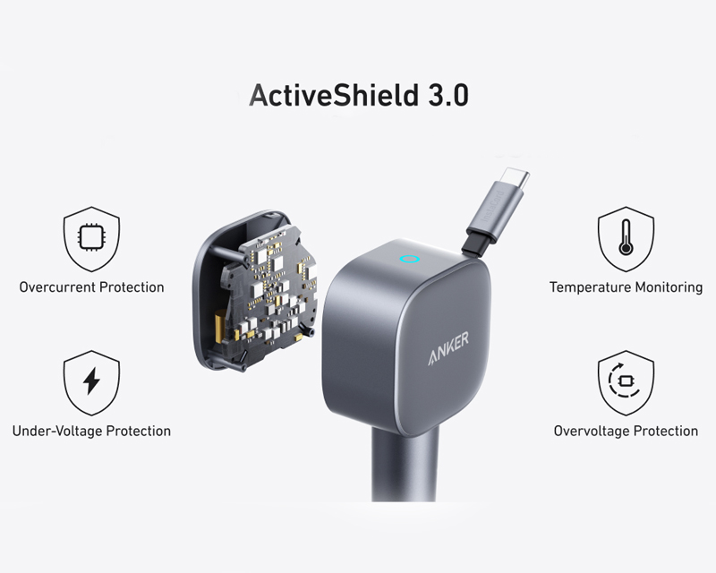Nano 75W, sa ugrađenim USB-C kablom na izvlačenje i USB-C portom, auto punjač