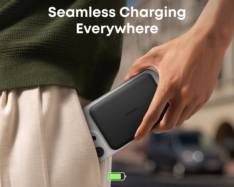 Nano 5000mAh, 20W, MagSafe Power Bank crni