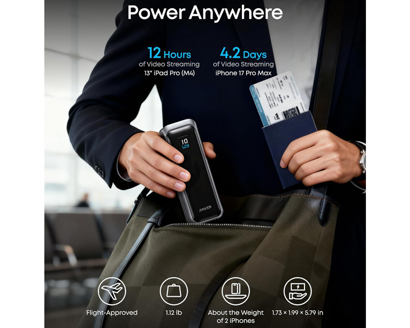 Prime 20000mAh, 220W, Power Bank za laptop crni