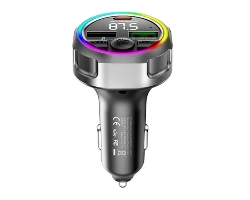 CC-002 48W auto punjač RGB crni