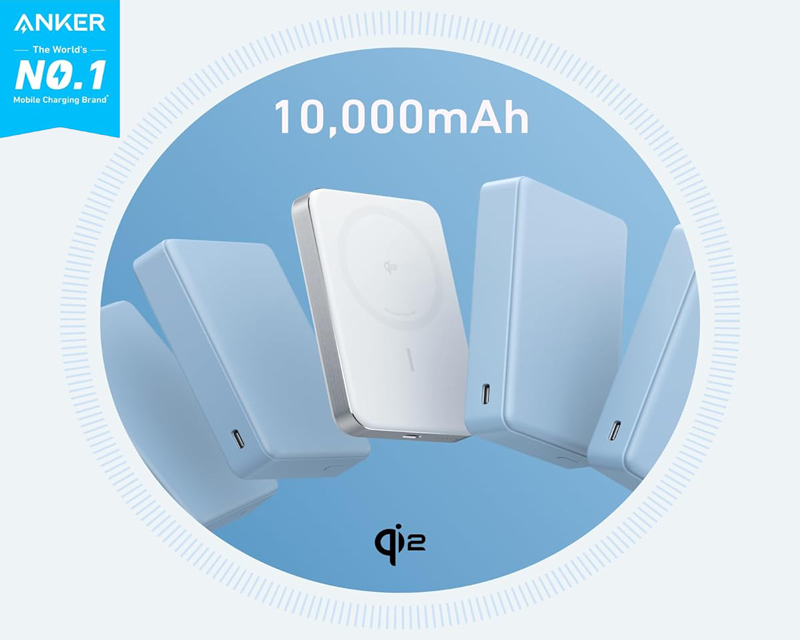 MagGo 10000mAh, 15W, magnetno bežični power bank, beli