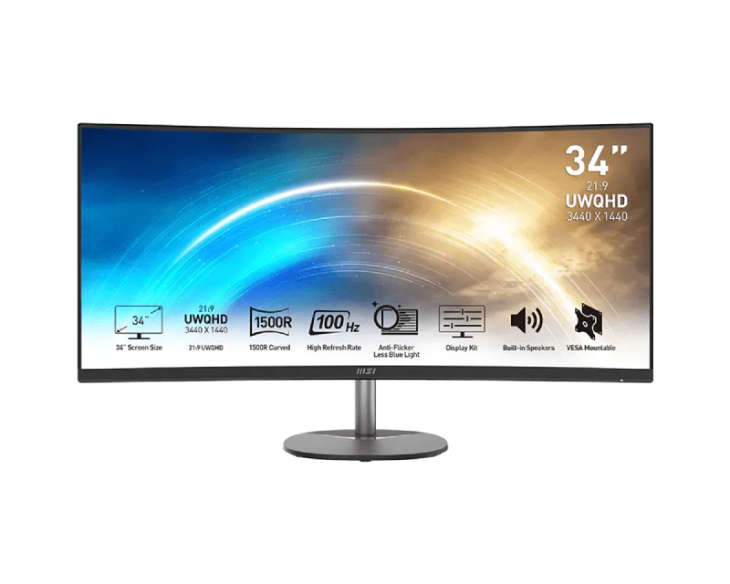 34 inča PRO MP341CQ E12 UWQHD 3440x1440 100Hz AdaptiveSync zakrivljeni kancelarijski monitor crni
