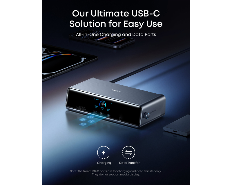 Prime Docking Stanica 140W, 14u1, Display Link, siva