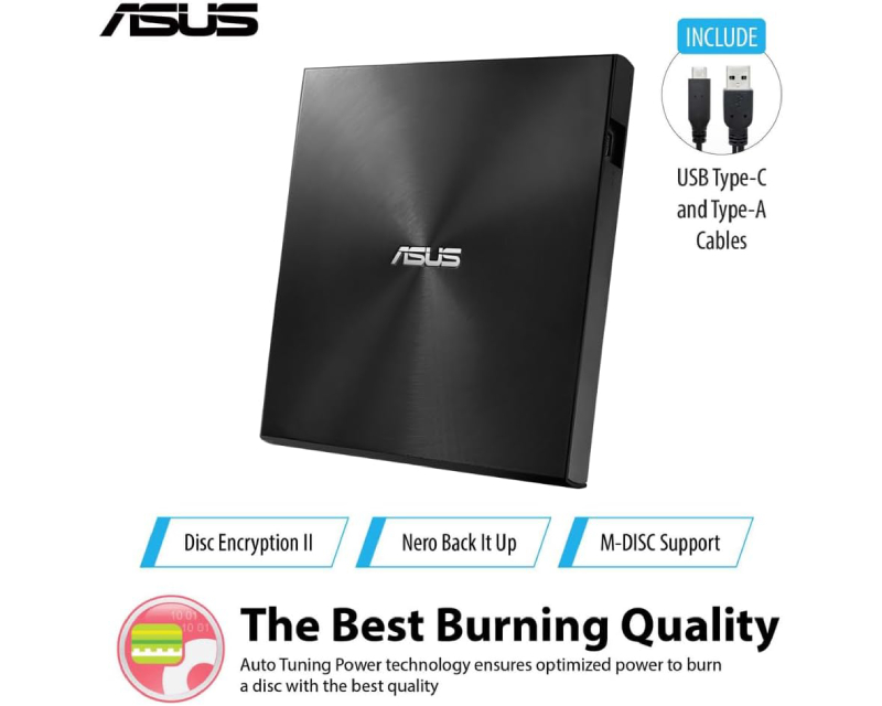 ASUS ZenDrive U9M SDRW-08U9M-U DVD±RW USB eksterni rezač crni