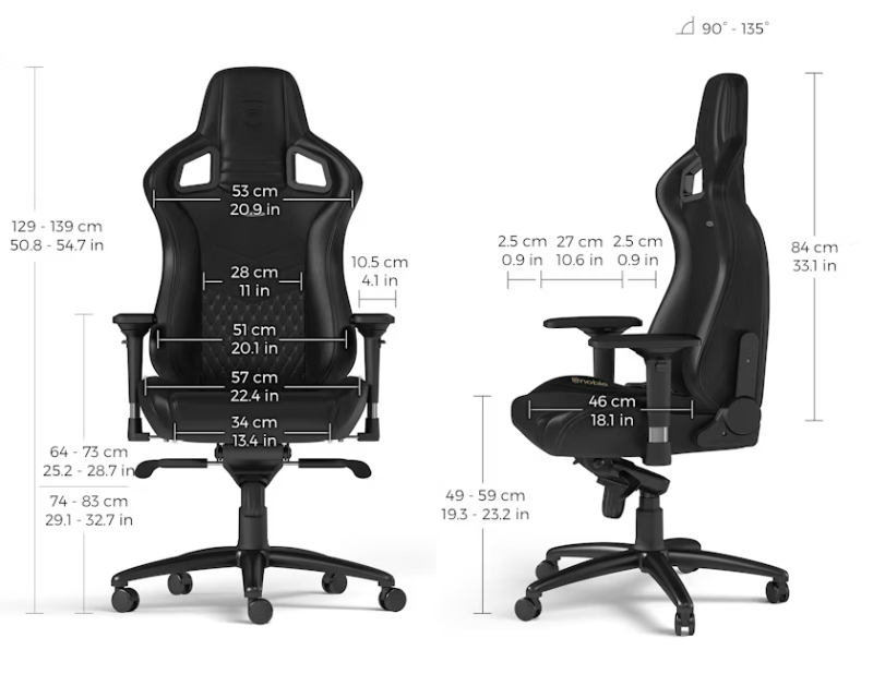 EPIC Real Leather Gaming stolica crna