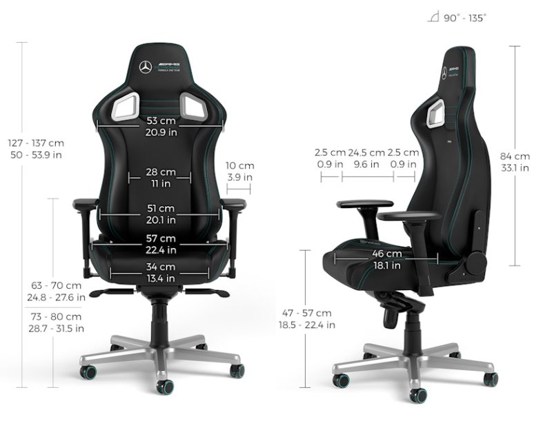Noblechairs EPIC Mercedes-AMG Petronas F1 Team Edition gejmerska stolica
