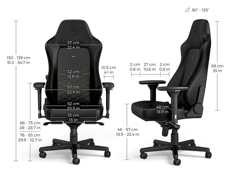 Noblechairs HERO gejmerska stolica crno-zlatna