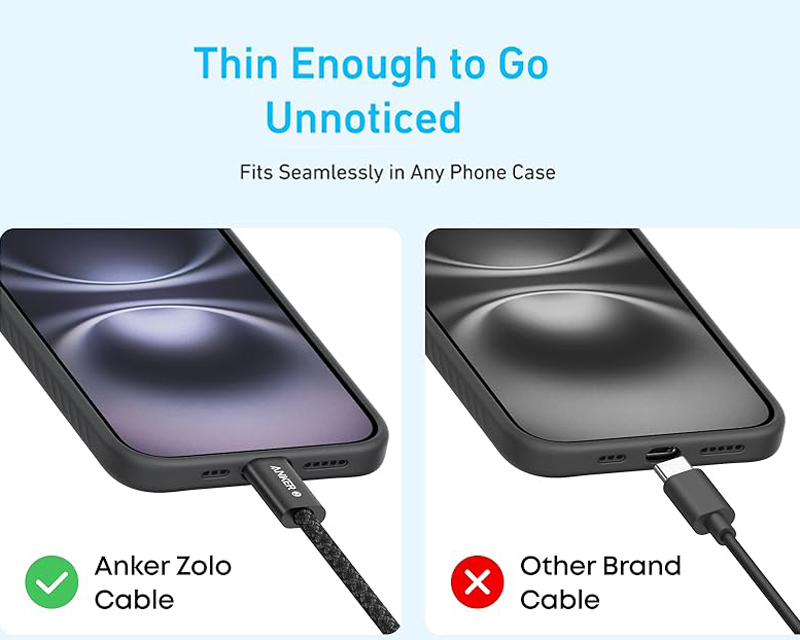Zolo USB tip-C kabl M/M 1m,  za Apple, super brzo punjenje 240W/480Mbps, pleteni, crni