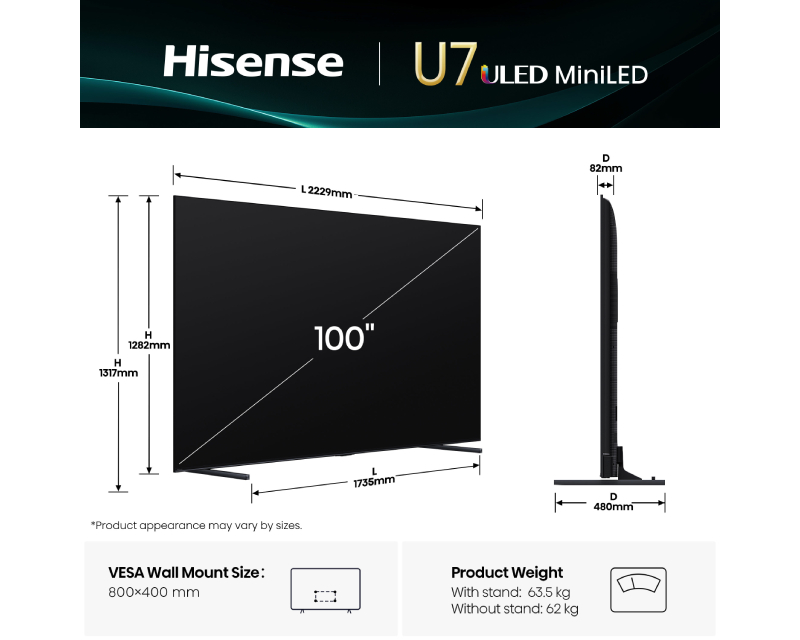 100 inča 100U7Q Mini-LED 4K UHD Smart TV outlet
