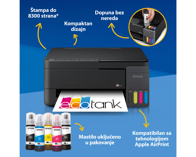 L3350 EcoTank ITS wireless multifunkcijski inkjet štampač