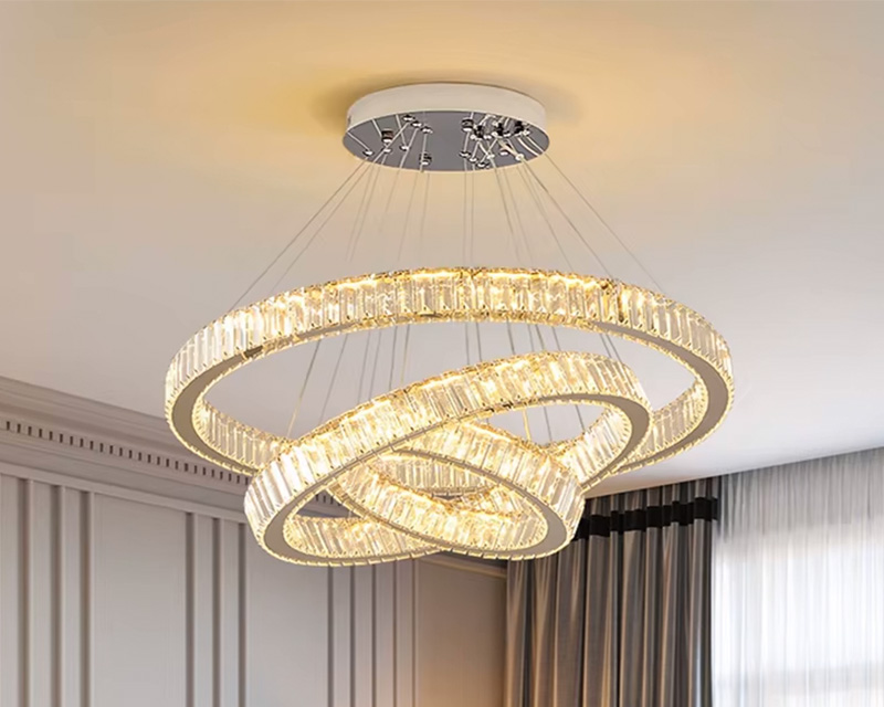 BH5036 LED Ring Crystal viseći luster zlatni