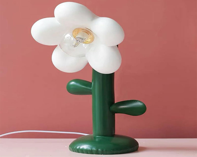 L4 dekorativna stona lampa bela