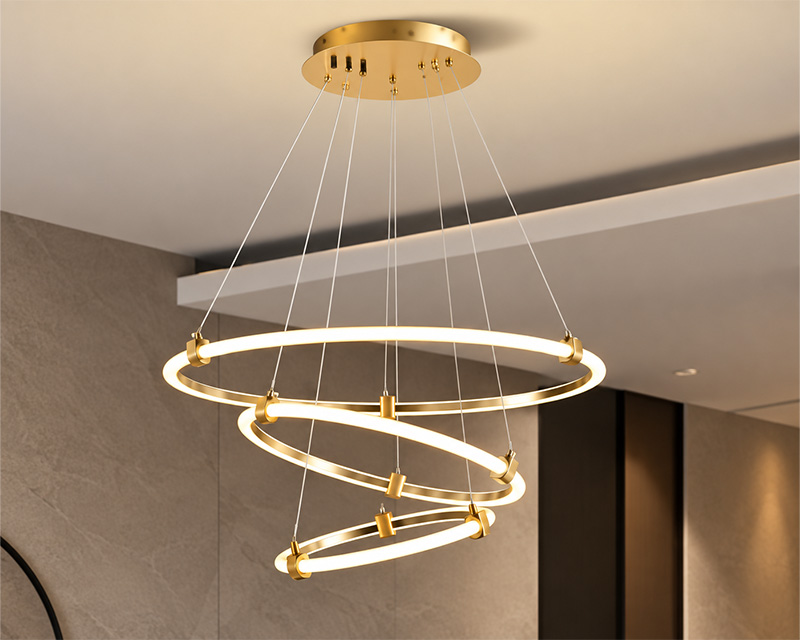 PL013 LED 3-ring viseći luster zlatni