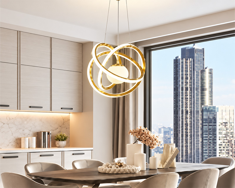 PL015 LED viseći luster sa 1 kuglom zlatni