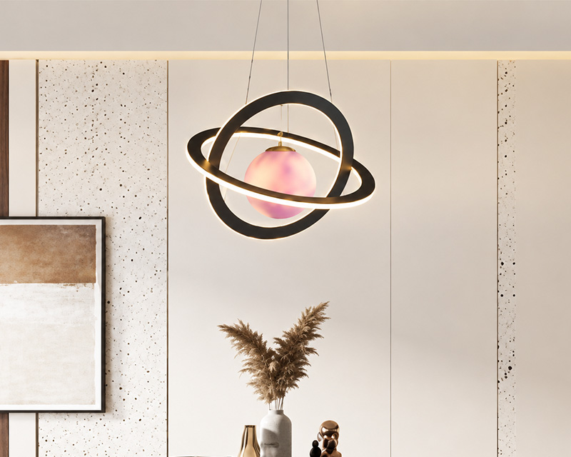 PL017 LED viseći luster sa 1 kuglom crni