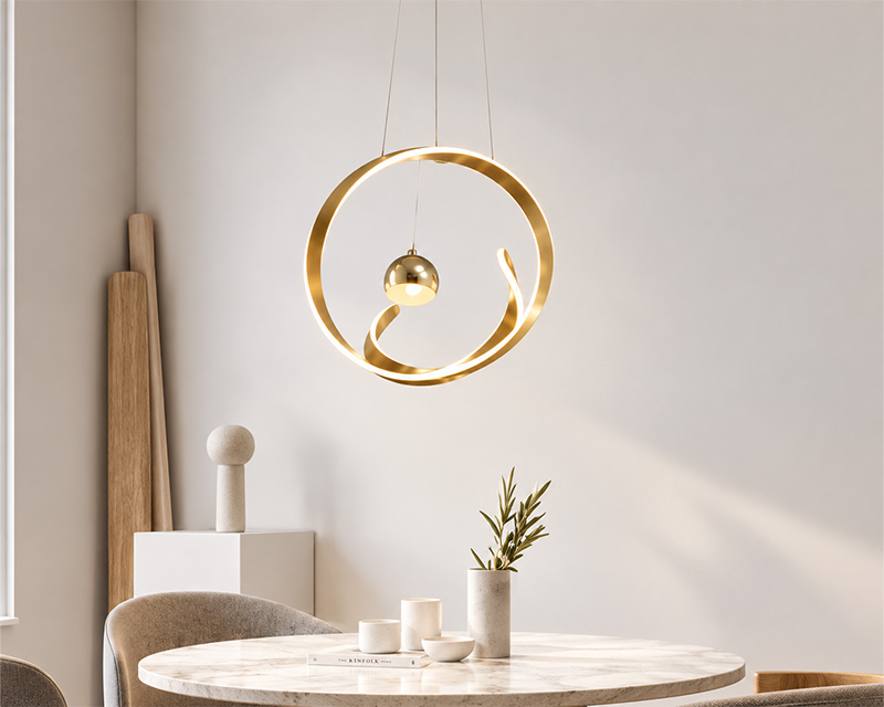 PL018 LED viseći luster sa 1 kuglom zlatni