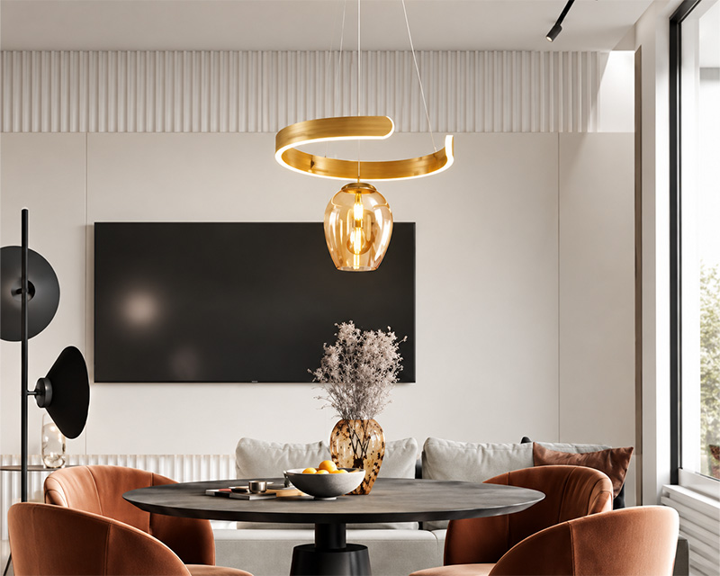 PL019 LED viseći luster sa 1 kuglom zlatni