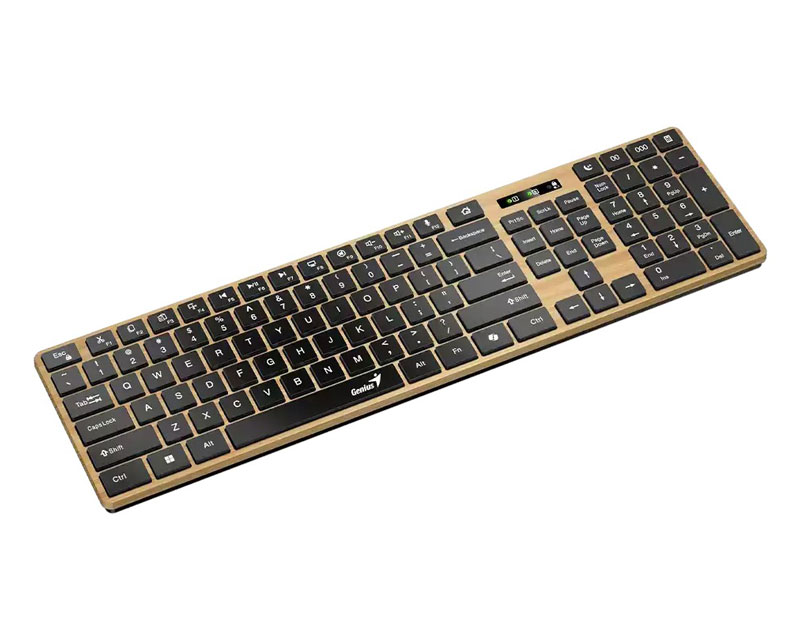 GENIUS SlimStar 7250BT, AI, Pine Wood US wireless tastatura