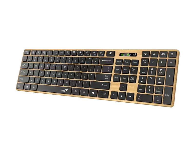 SlimStar AI Pine Wood US wireless tastatura