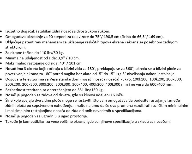 BM464XL LCD TV zglobni zidni nosač od 13 do 86 inča