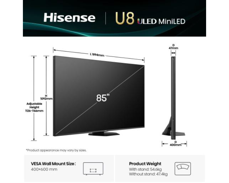 85 inča 85U8Q ULED Mini-LED 4K UHD Smart TV