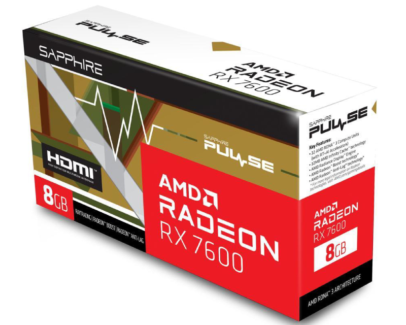 AMD Radeon RX 7600 8GB 128bit PULSE RX 7600 GAMING OC 8GB (11324-01-20G) grafička karta
