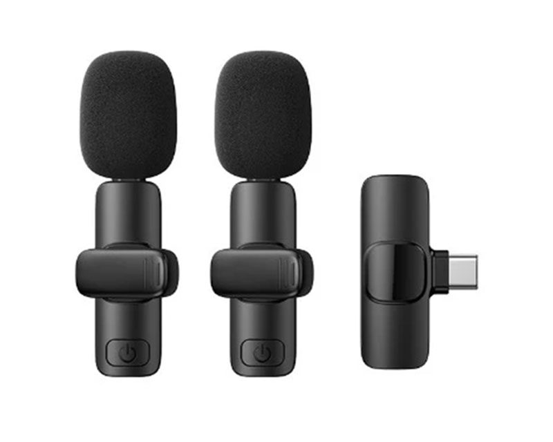 K10 Bežični mikrofon 2u1 USB Tip-C crni