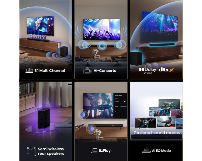 AX5100Q Dolby Atmos soundbar sa bežičnim subwooferom crni