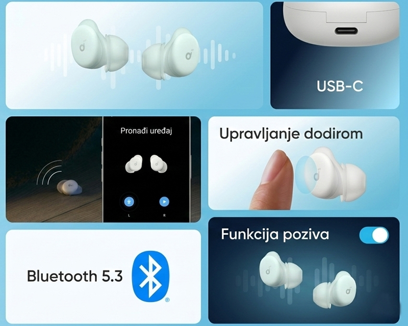 Soundcore Sleep A30 Noise Masking BT bežične bubice zelene