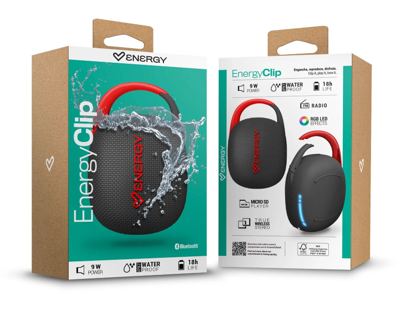 EnergyClip prenosni bluetooth zvučnik crni (M50056)