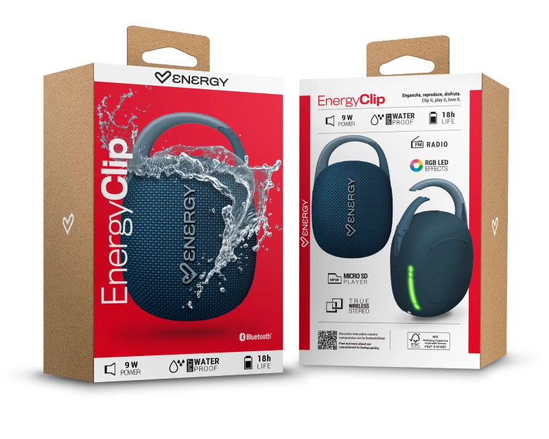 EnergyClip prenosni bluetooth zvučnik plavi (M50057)
