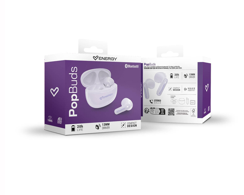Violet PopBuds slušalice ljubičaste