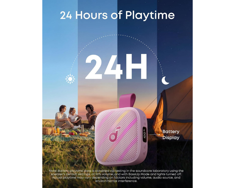 Soundcore Boom Go 3i 15W prenosni bluetooth IP68 zvučnik rozi